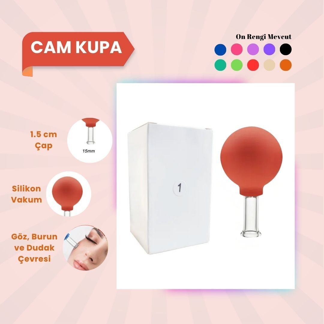 Silikon Vakumlu Cam Yüz Masaj Kupası No:1 Turuncu