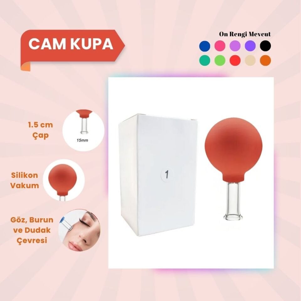 Silikon Vakumlu Cam Yüz Masaj Kupası No:1 Turuncu