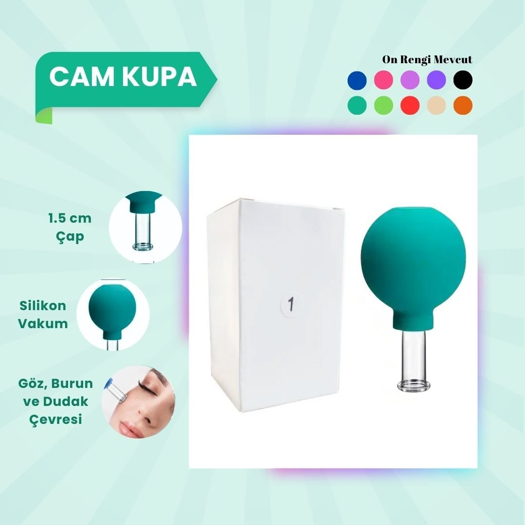 Silikon Vakumlu Cam Yüz Masaj Kupası No:1 Yeşil