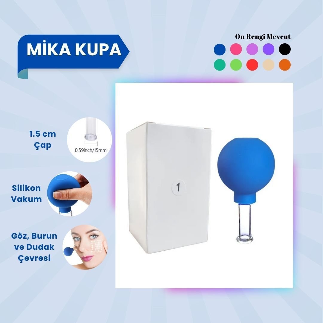 Silikon Vakumlu Mika Yüz Masaj Kupası No:1 Mavi