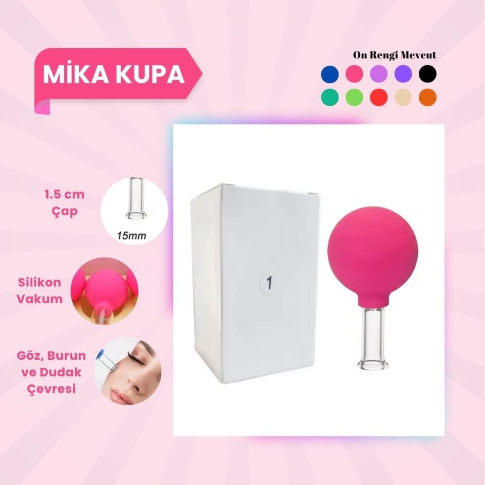 Silikon Vakumlu Mika Yüz Masaj Kupası No:1 Pembe