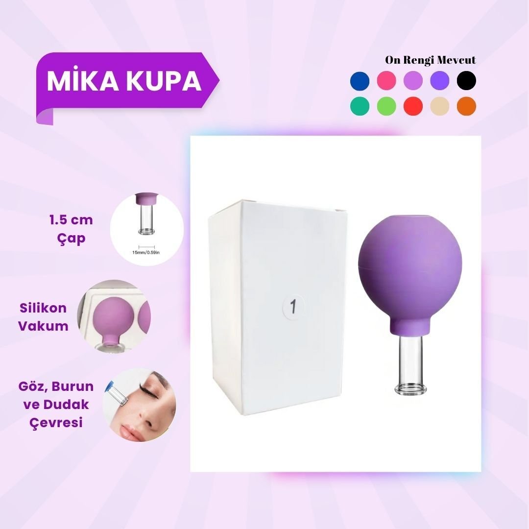 Silikon Vakumlu Mika Yüz Masaj Kupası No:1 Koyu Mor