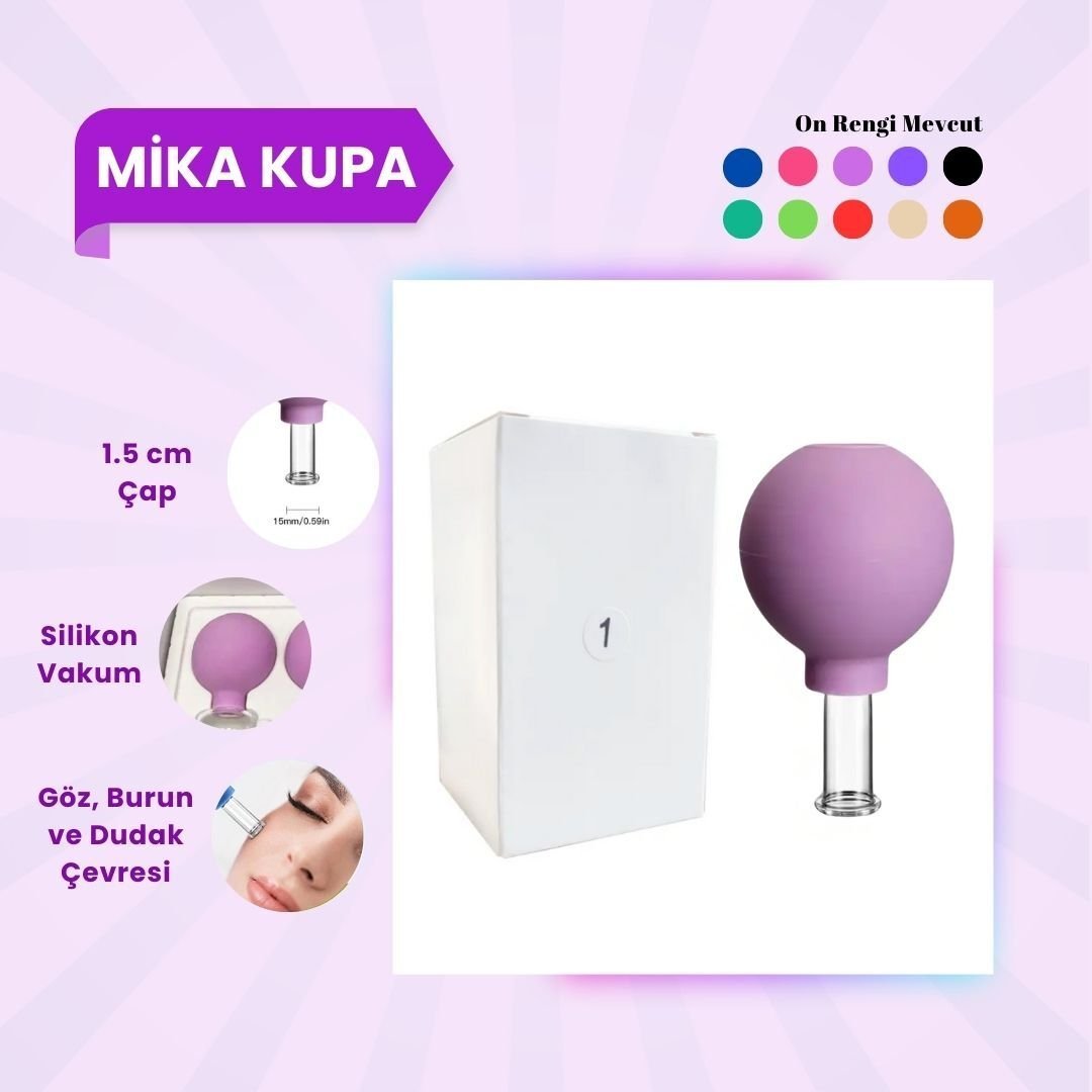 Silikon Vakumlu Mika Yüz Masaj Kupası No:1 Mor