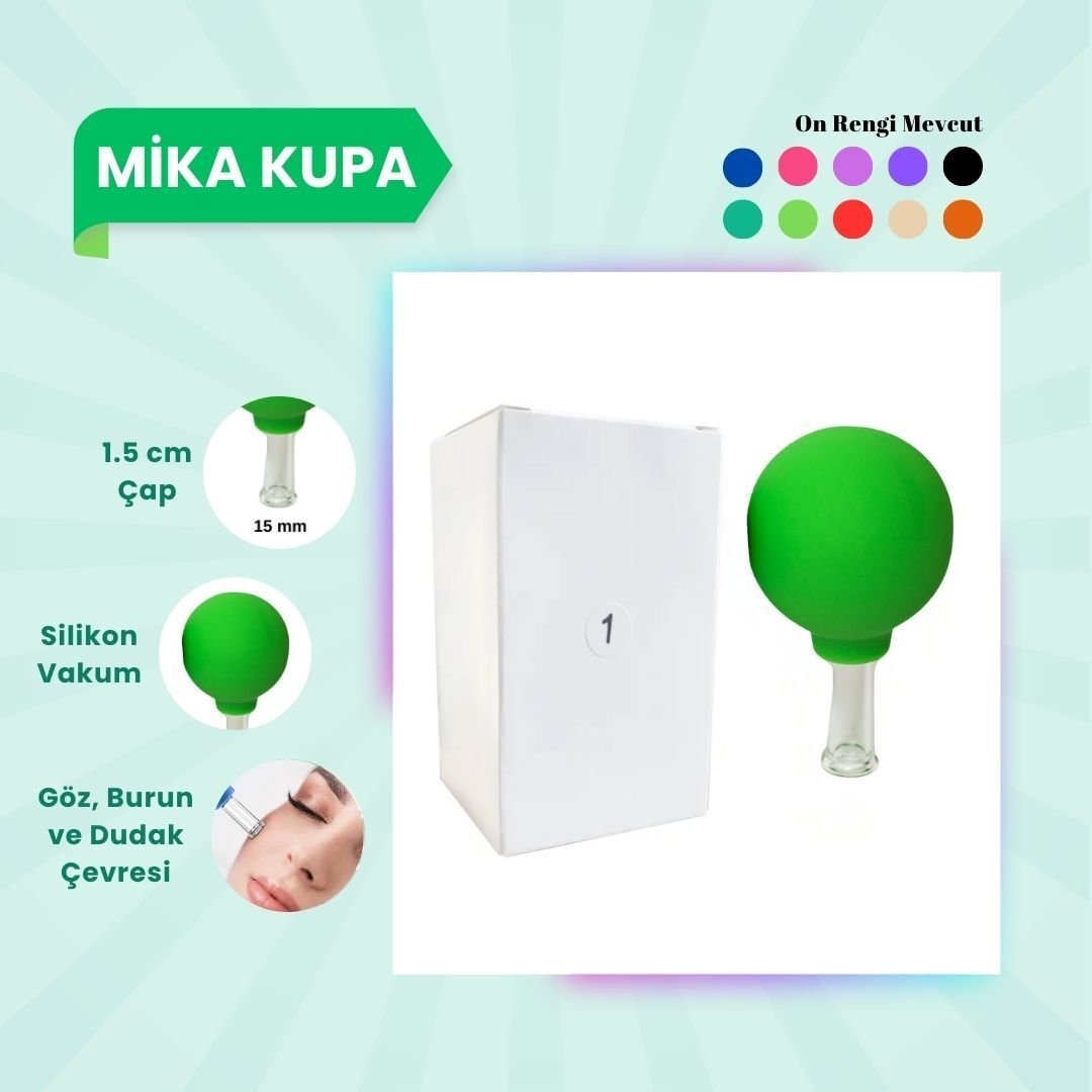 Silikon Vakumlu Mika Yüz Masaj Kupası No:1 Açık Yeşil