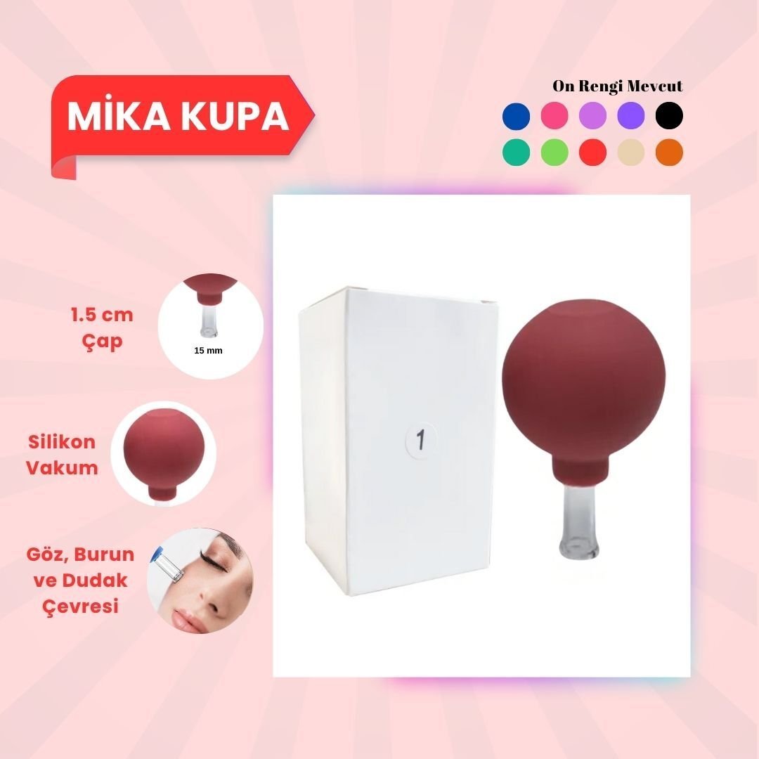 Silikon Vakumlu Mika Yüz Masaj Kupası No:1 Kırmızı