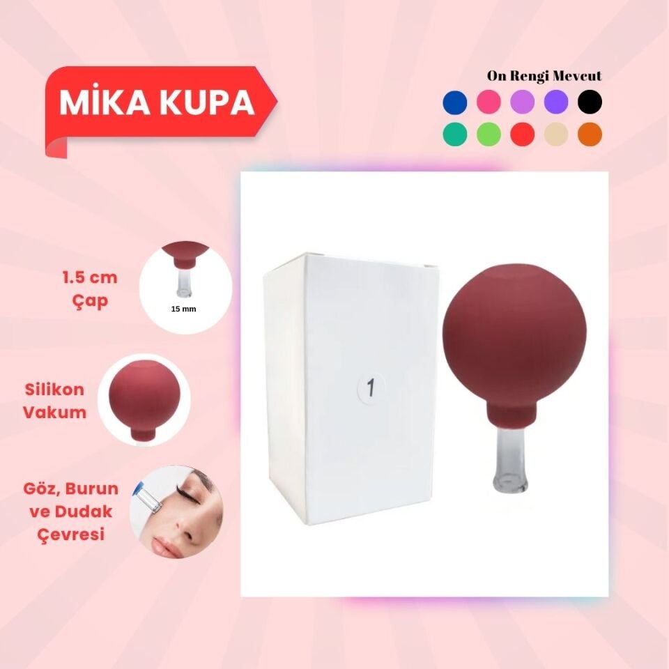 Silikon Vakumlu Mika Yüz Masaj Kupası No:1 Kırmızı