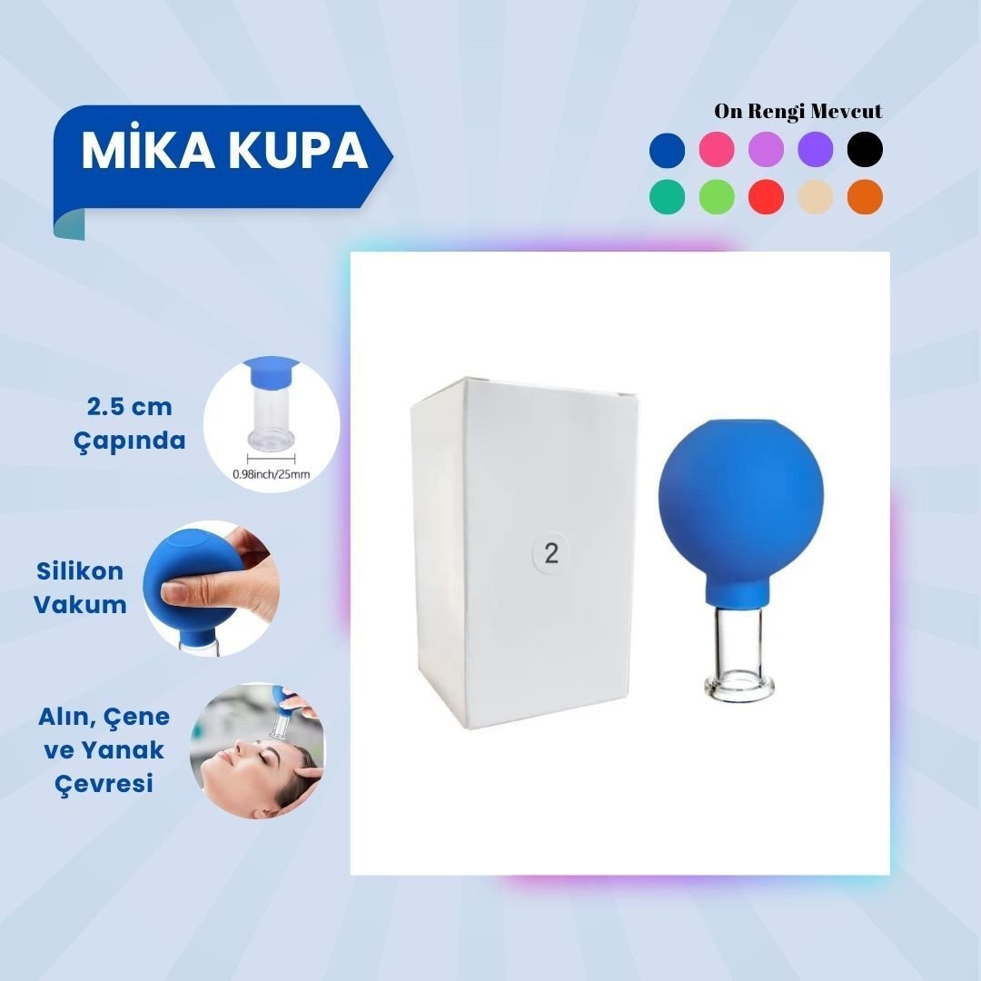 Silikon Vakumlu Mika Yüz Masaj Kupası No:2 Mavi