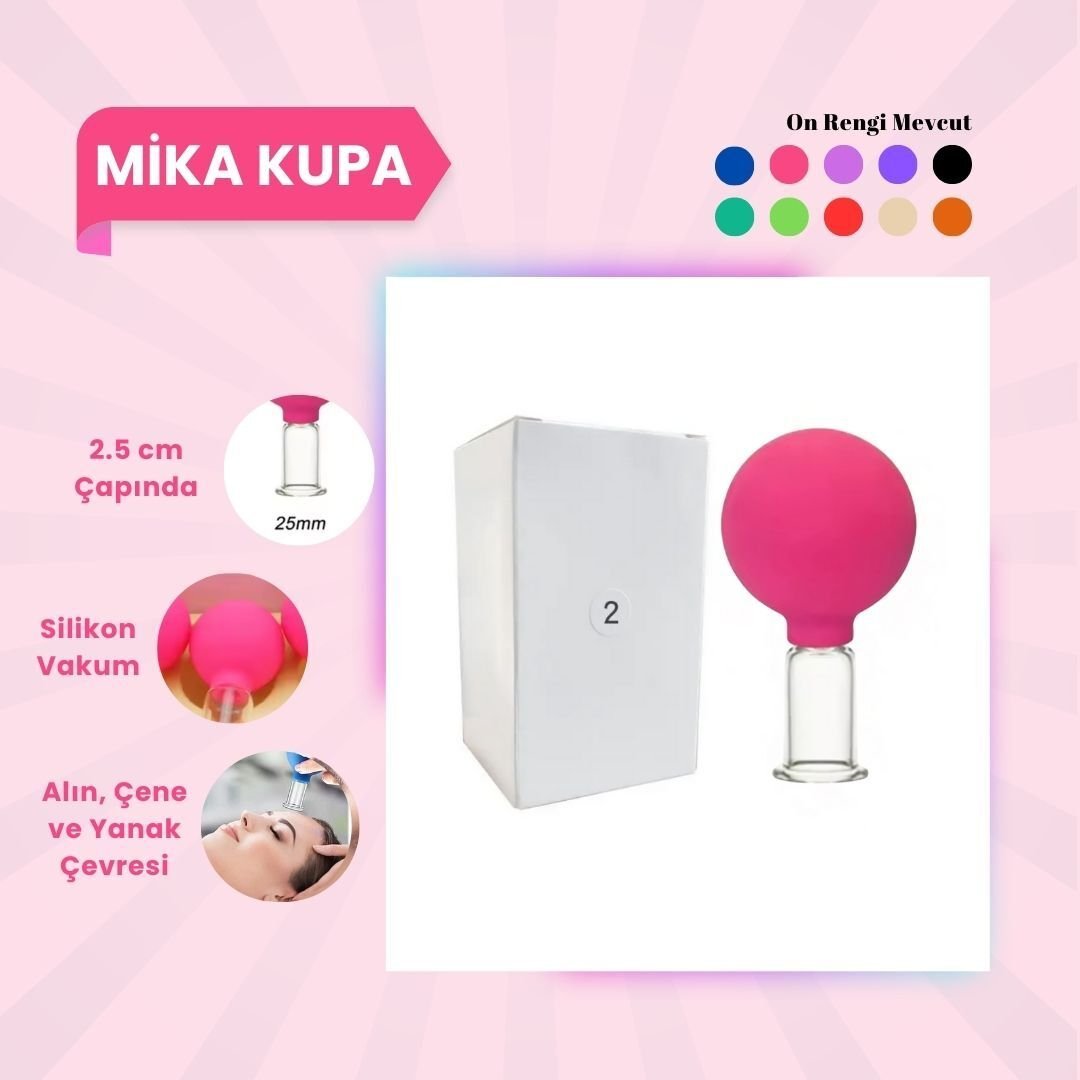 Silikon Vakumlu Mika Yüz Masaj Kupası No:2 Pembe