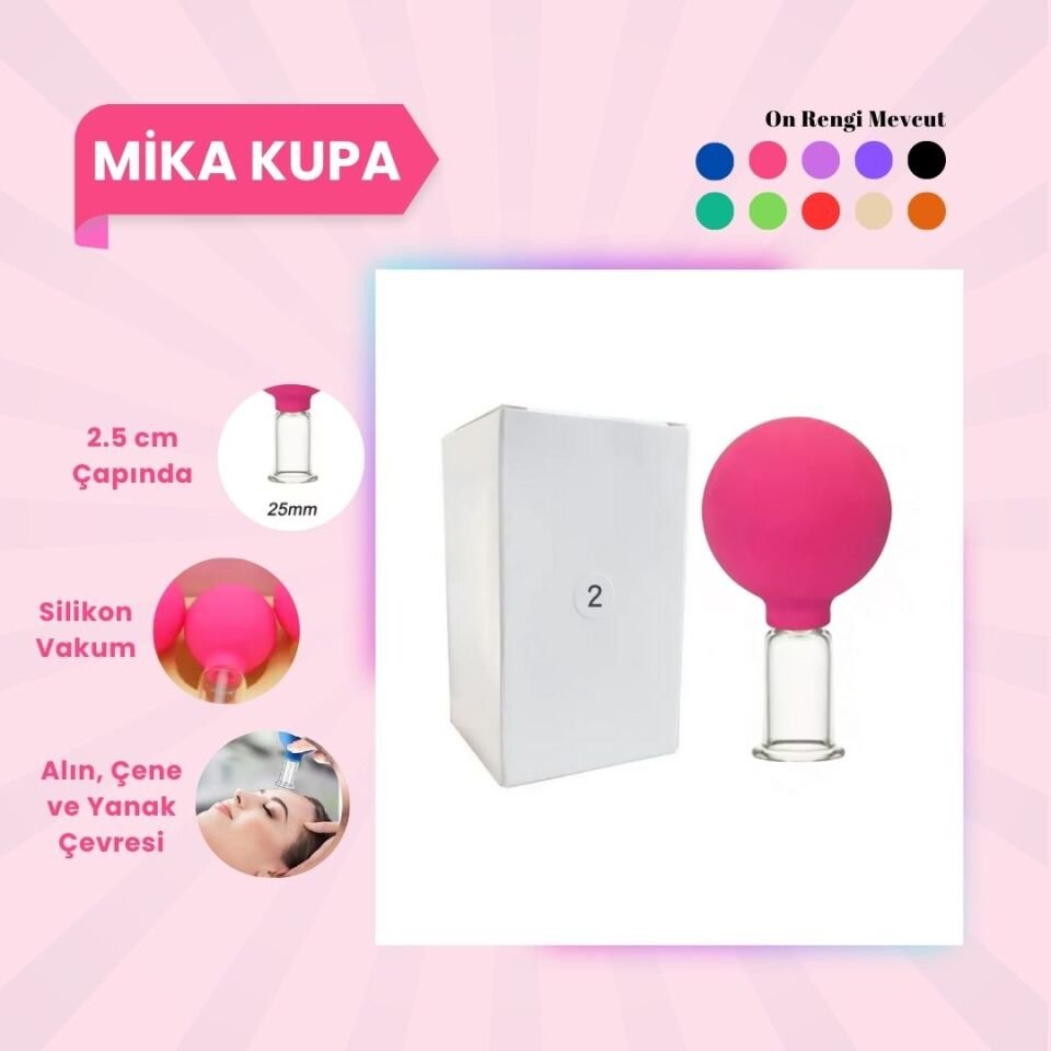 Silikon Vakumlu Mika Yüz Masaj Kupası No:2 Pembe
