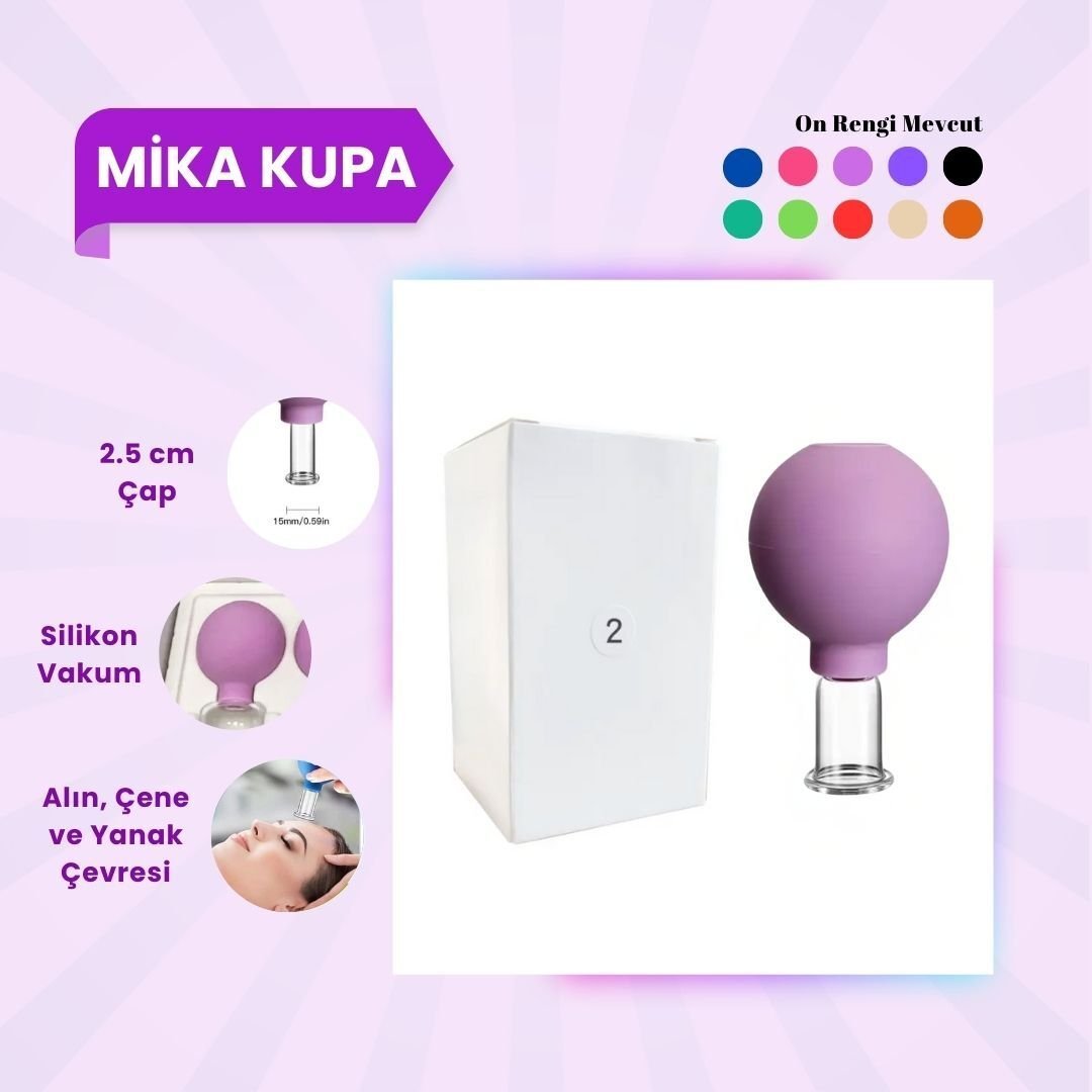 Silikon Vakumlu Mika Yüz Masaj Kupası No:2 Mor