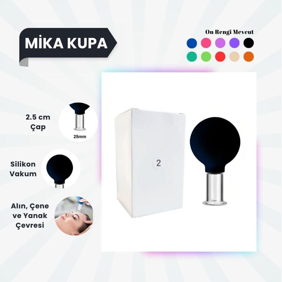Silikon Vakumlu Mika Yüz Masaj Kupası No:2 Siyah