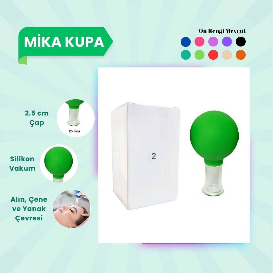 Silikon Vakumlu Mika Yüz Masaj Kupası No:2 Açık Yeşil