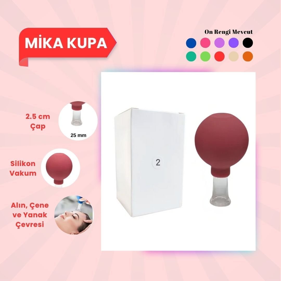 Silikon Vakumlu Mika Yüz Masaj Kupası No:2 Kırmızı