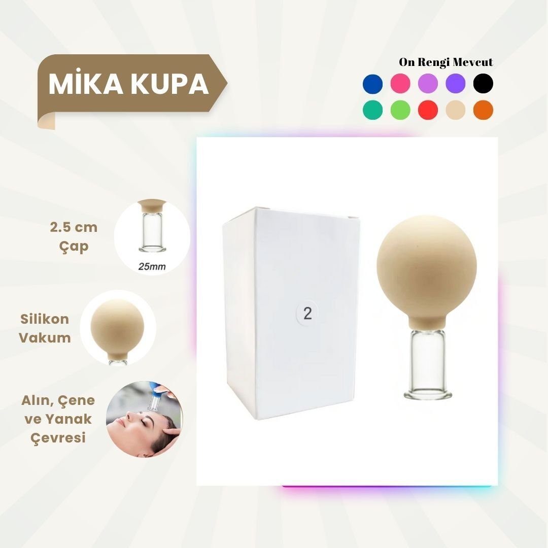 Silikon Vakumlu Mika Yüz Masaj Kupası No:2 Bej