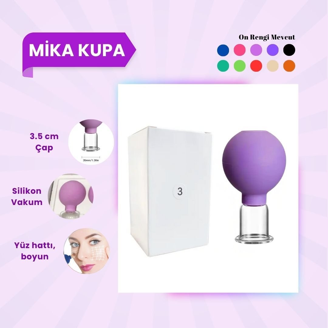Silikon Vakumlu Mika Yüz Masaj Kupası No:3 Koyu Mor