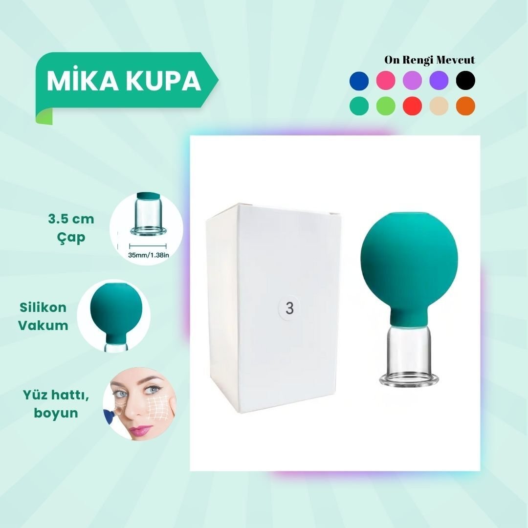 Silikon Vakumlu Mika Yüz Masaj Kupası No:3 Yeşil
