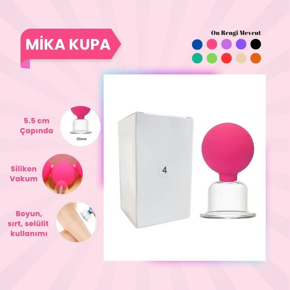 Silikon Vakumlu Mika Yüz Masaj Kupası No:4 Pembe