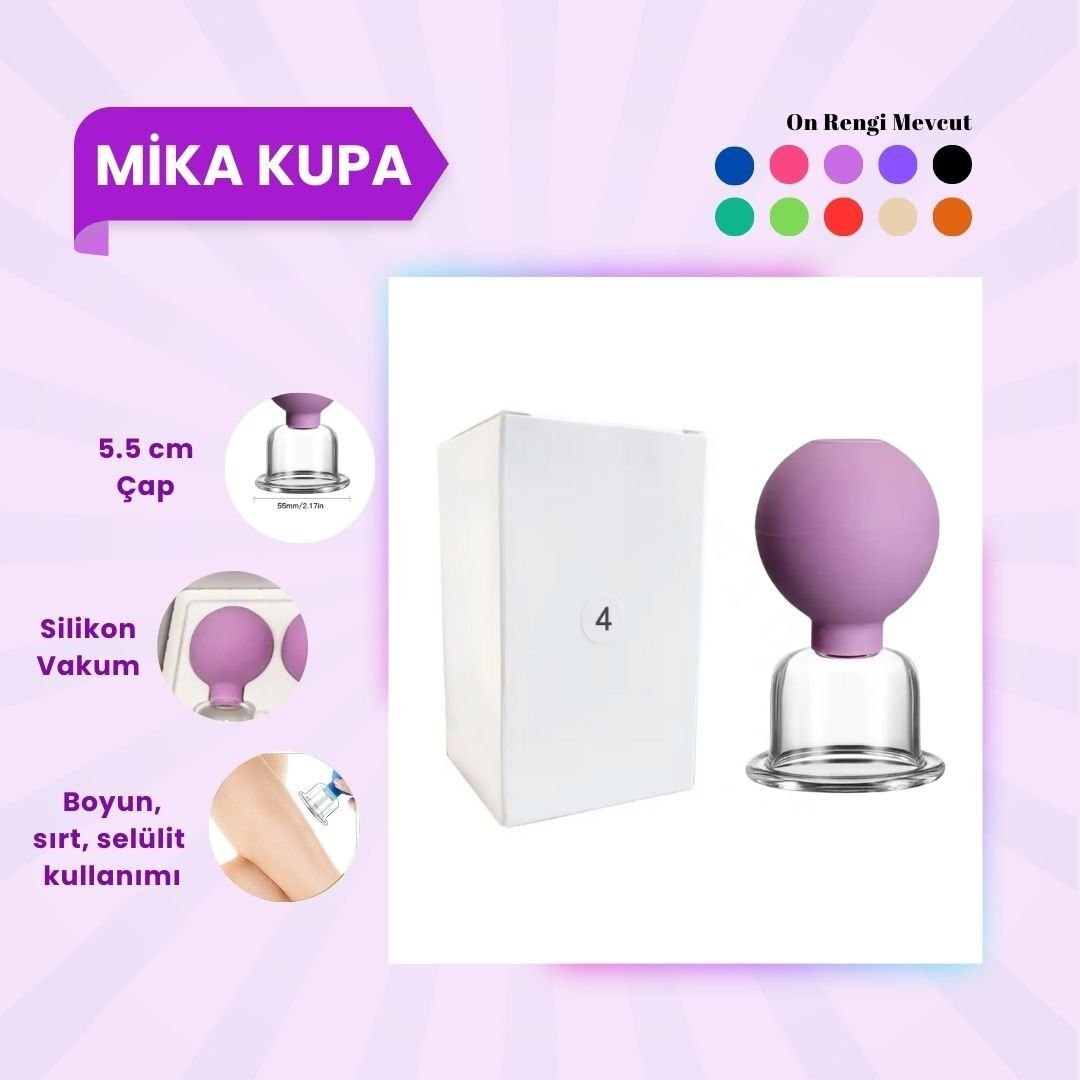 Silikon Vakumlu Mika Yüz Masaj Kupası No:4 Mor