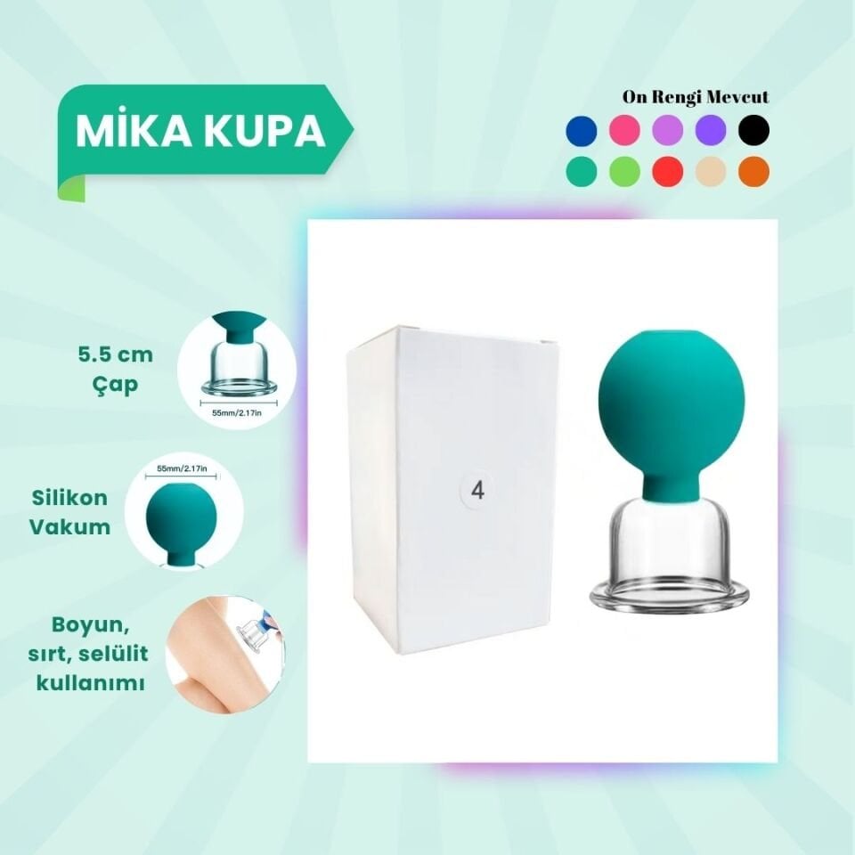 Silikon Vakumlu Mika Yüz Masaj Kupası No:4 Yeşil