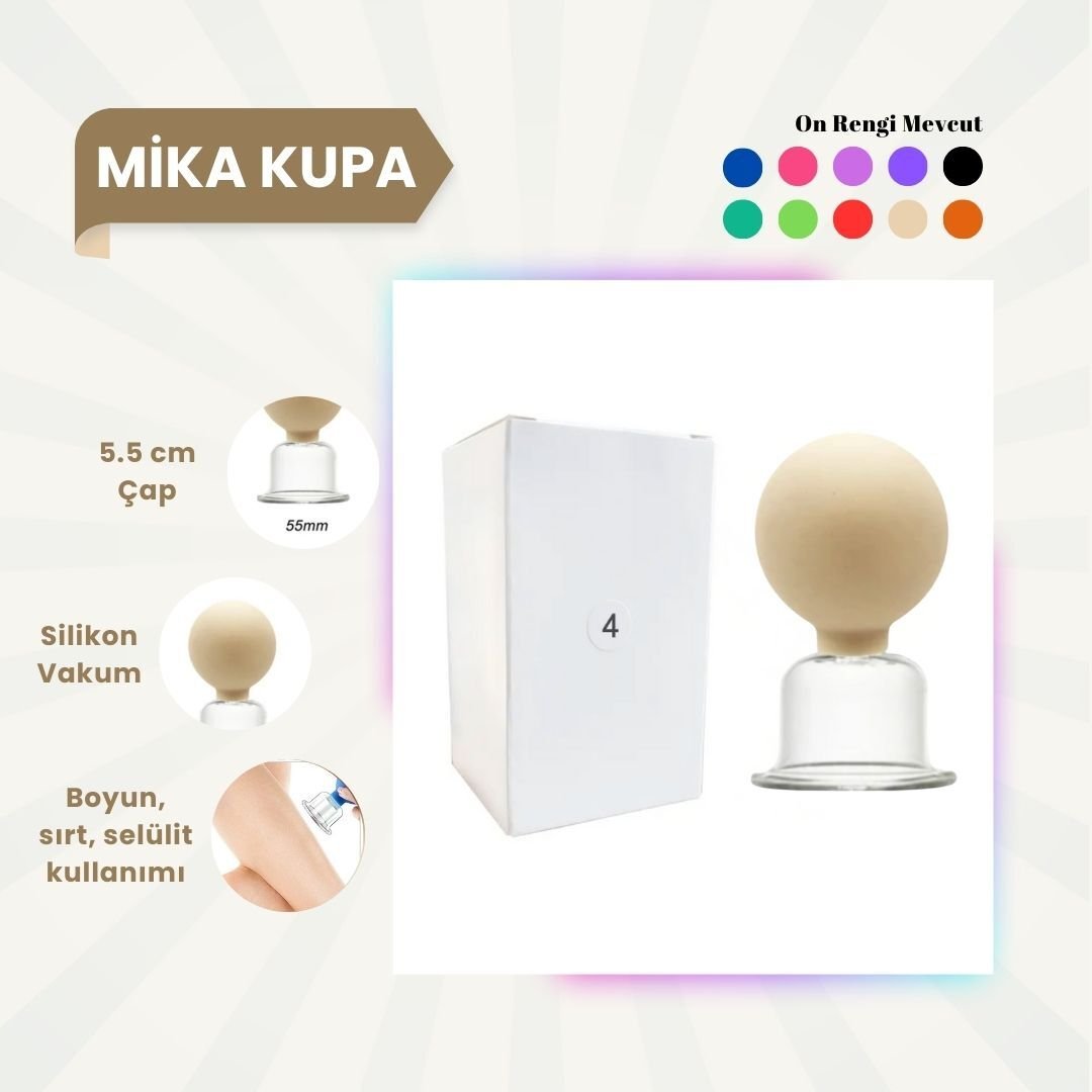 Silikon Vakumlu Mika Yüz Masaj Kupası No:4 Bej